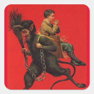 Sticker Carré Krampus et les chevaliers de Noël en prière