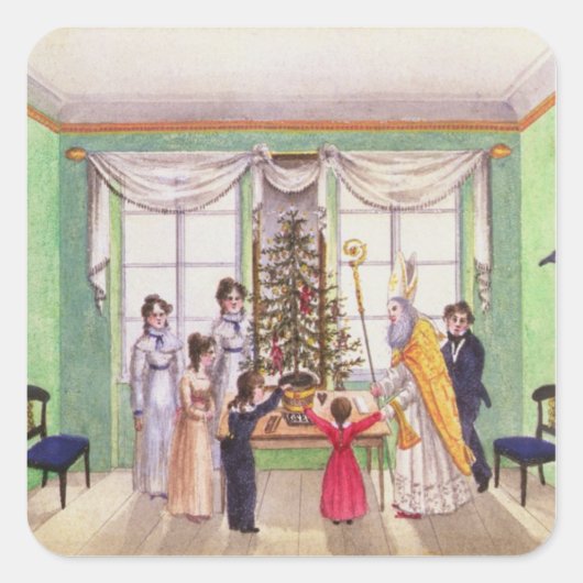 Sticker Carré Krampus et St. Nicholas du journal de Carl (Devant)