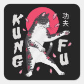 Sticker Carré Kung Fu Cat (Devant)