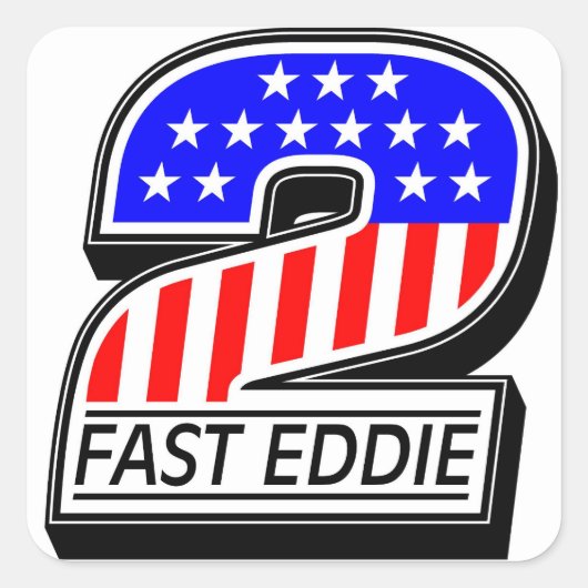 Sticker Carré Kustom 2 Fast Eddie All American Decal (Devant)