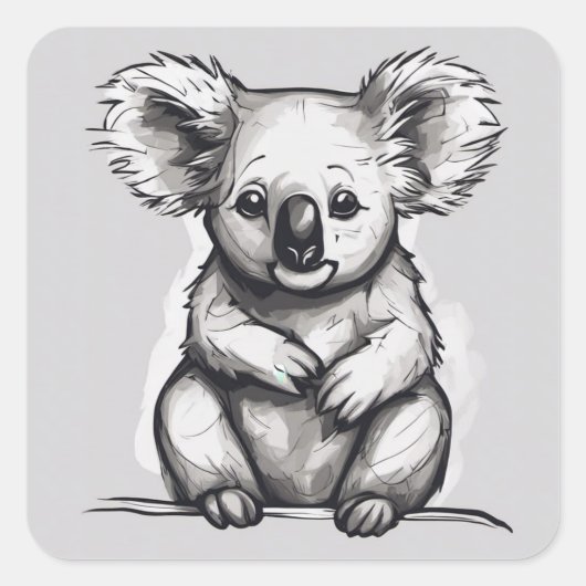 Sticker Carré Kute Koala (Devant)