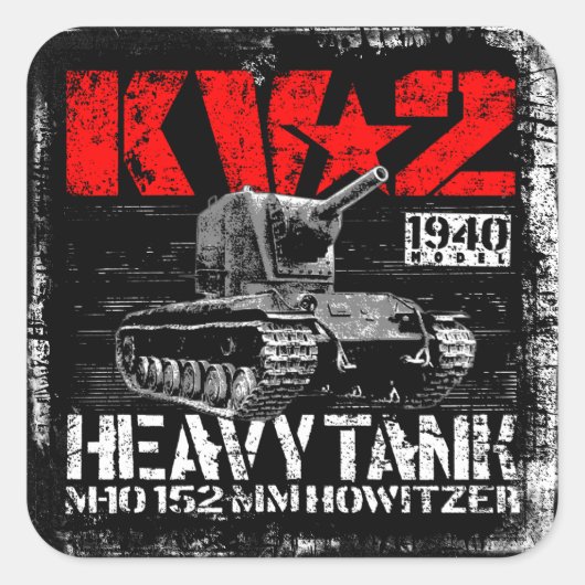 Sticker Carré KV-2 Char lourd soviétique (Devant)