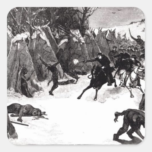 Sticker Carré La bataille de la Washita (Devant)