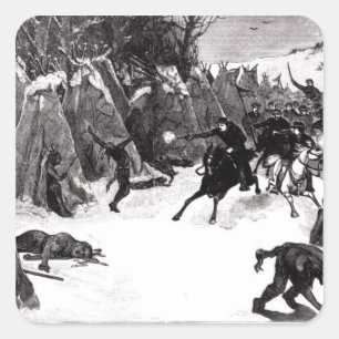 Sticker Carré La bataille de la Washita