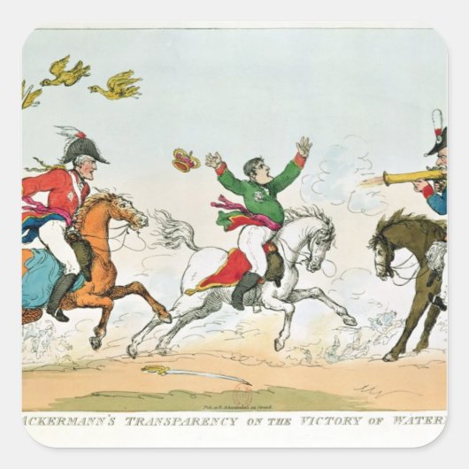 Sticker Carré La bataille de Waterloo (Devant)