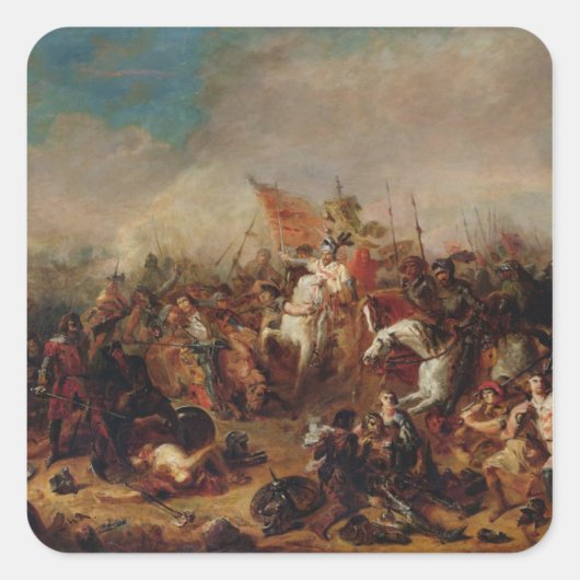 Sticker Carré La bataille d'Hastings en 1066 (Devant)