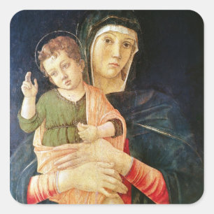 Sticker Carré La bénédiction de Vierge et d'enfant, 1460-70