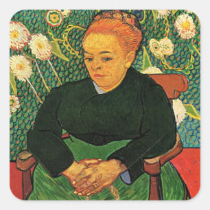 Sticker Carré La Berceuse (Augustine Roulin) de Vincent van Gogh