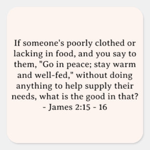 Sticker Carré La Bible Verse James 2:15 - 16