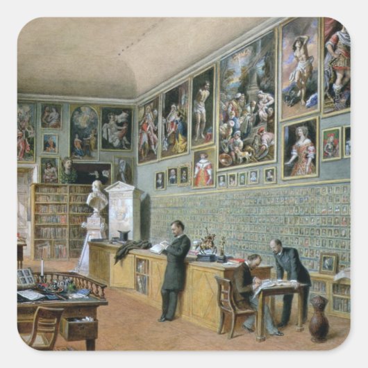 Sticker Carré La bibliothèque (Devant)