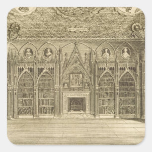 Sticker Carré La Bibliothèque, gravée par Godfrey, de 'Descripti