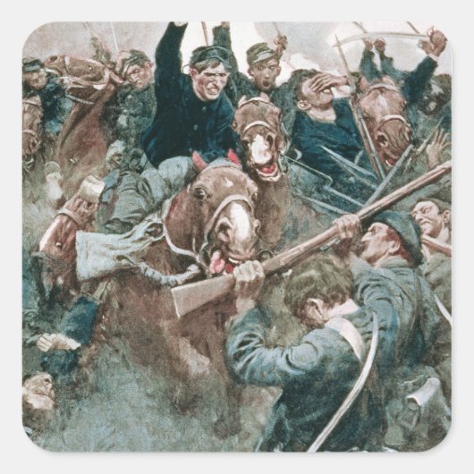 Sticker Carré La brigade de Jackson debout comme un mur de pierr (Devant)