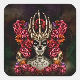 Sticker Carré La Calavera Catrina