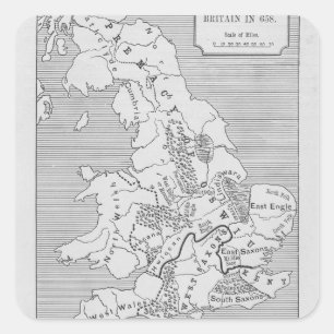 Sticker Carré La carte de la Grande-Bretagne a produit par