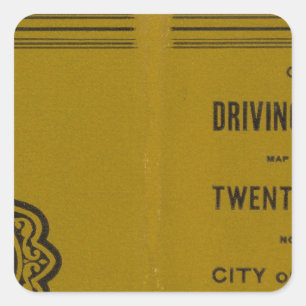 Sticker Carré La carte motrice et de roulement de Colton des USA