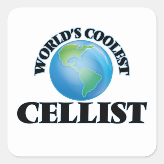 Sticker Carré La Cellist la plus cool du monde (Devant)