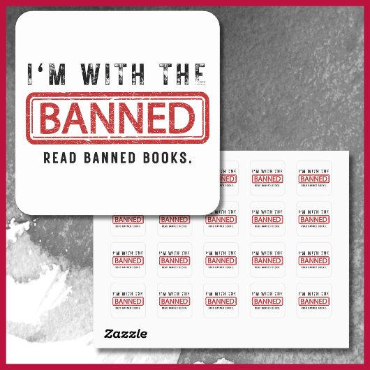 Sticker Carré La censure des livres interdits, je suis avec l'in