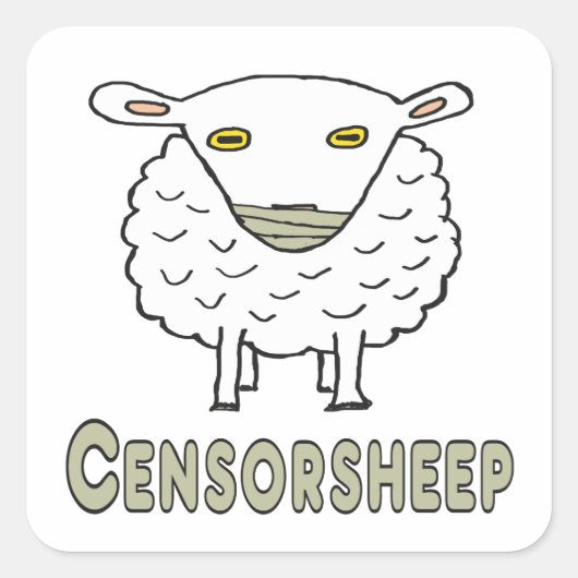 Sticker Carré La censure des moutons (Devant)