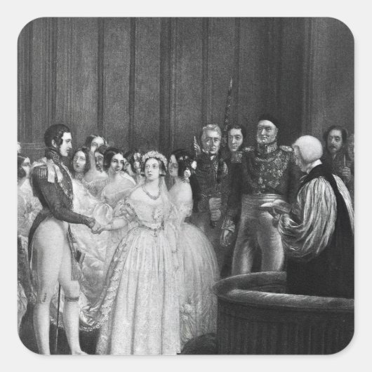 Sticker Carré La cérémonie mariage (Devant)