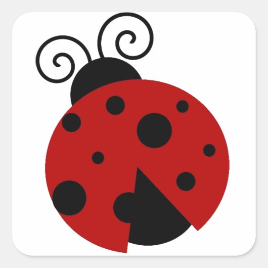 Sticker Carré La chance est un joli dessin de Ladybug (Devant)