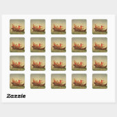 Sticker Carré La chasse au canard (Feuille)