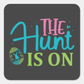 Sticker Carré La Chasse Se Déroule À Pâques (Devant)