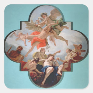 Sticker Carré La Châtiment de Cupidon (huile sur toile)