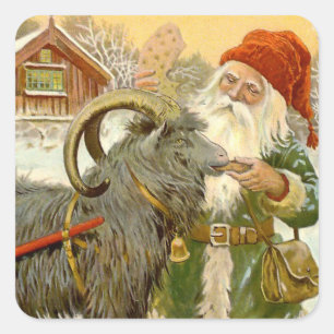 Sticker Carré "La chèvre de traîneau" par Jenny Nystrom