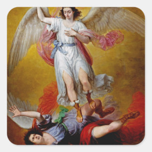 Sticker Carré La chute de Lucifer par Antonio Maria Esquivel