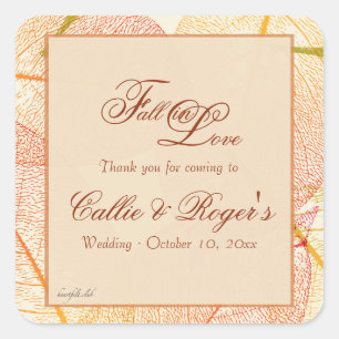 Sticker Carré La chute laisse l'autocollant