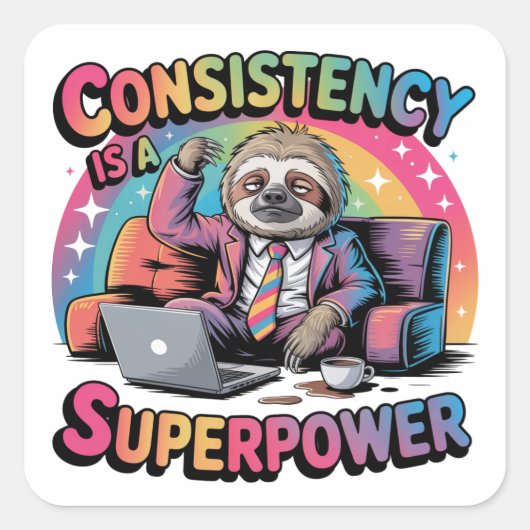 Sticker Carré La cohérence est une superpuissance (Devant)