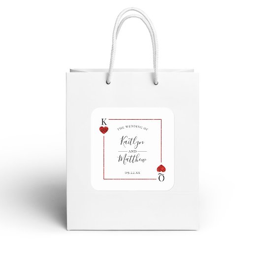 Sticker Carré La collection de Mariages de cartes de jeu Monogra