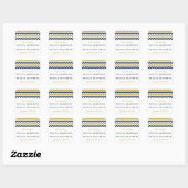 Sticker Carré La collection Mariage moderne Chevron - Marine & G (Feuille)