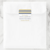 Sticker Carré La collection Mariage moderne Chevron - Marine & G (Sac)