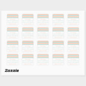 Sticker Carré La collection moderne de Mariages Chevron Peach &  (Feuille)