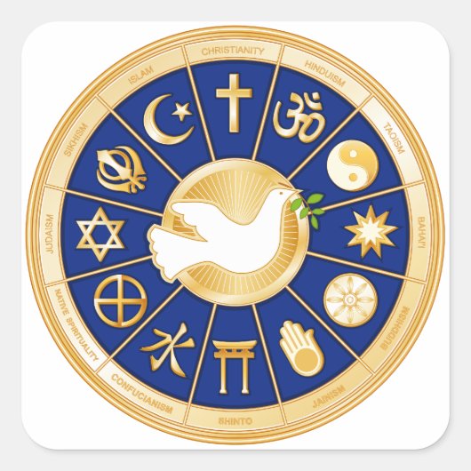 Sticker Carré La colombe de la paix (Devant)