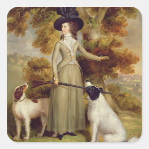 Sticker Carré La comtesse d'Effingham avec l'arme à feu et le