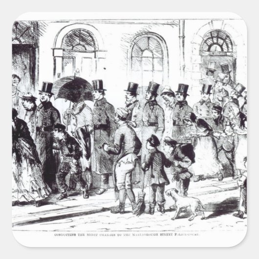 Sticker Carré La conduite des charges nocturnes (Devant)