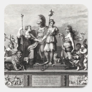 Sticker Carré La Constitution française