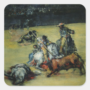 Sticker Carré La corrida, c.1825 (huile sur la toile)