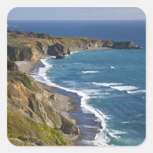Sticker Carré La côte de Big Sur en Californie, États-Unis