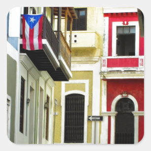 Sticker Carré la couleur de vieux San Juan Porto Rico