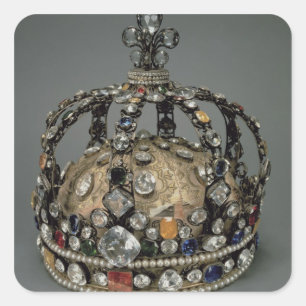Sticker Carré La couronne de Louis XV, 1722 (argent doré, repla