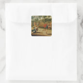 Sticker Carré La course d'Atalanta et Hippomène (huile sur panne (Sac)