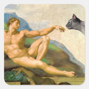 Sticker Carré La Création d'Adam Parodie