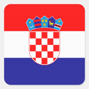 Sticker Carré La Croatie - drapeau national croate