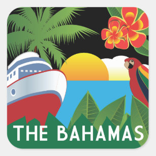 Sticker Carré La croisière des Bahamas