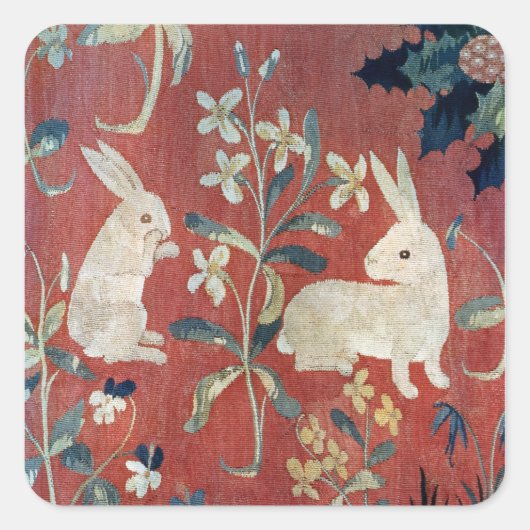 Sticker Carré La Dame et la licorne : 'Goût' (Devant)