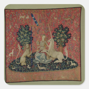 Sticker Carré La Dame et la licorne : 'Vue'