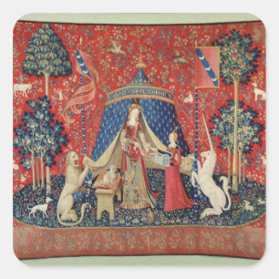 Sticker Carré La Dame et l'Unicorne : 'À mon seul désir'